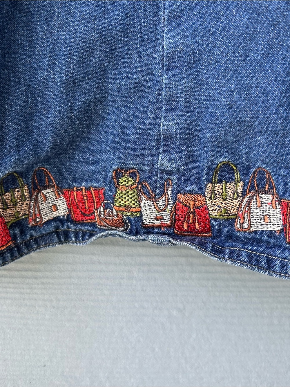 A Wild Thyme Women's Blue Denim Zip-Front Jacket - Picture 8 of 8